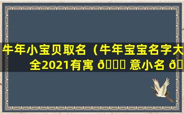 牛年小宝贝取名（牛年宝宝名字大全2021有寓 🍀 意小名 🌸 ）